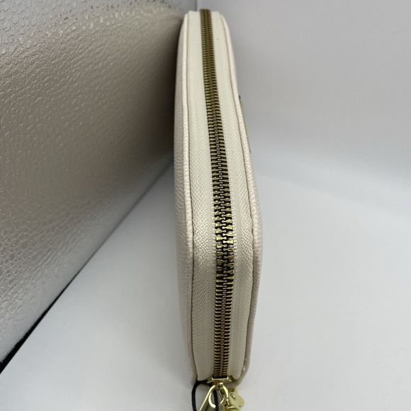 London Fog Adalia Zip Around Wallet Wristlet Cream Caviar NWT - Picture 9 of 10